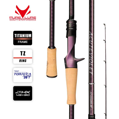 PureLure ACUTEVIOLET Casting/Spinning Rod L/ML/M/MH Action 2PC 1.98m-2.03m